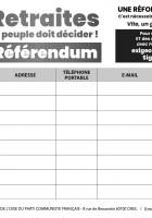 Pétition « Retraites : le peuple doit décider ! Référendum » - PCF Montataire, 16 décembre 2022