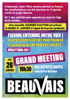 Flyer « Contre la réforme des retraites, faisons entendre notre voix ! » - Nupes Beauvais, 26 & 31 janvier 2023