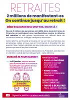 Flyer « Retraites : 2 millions de manifestant·es, on continue jusqu'au retrait ! » - PCF Oise, 31 janvier 2023