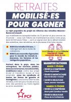 Flyer « Retraites : mobilisé·e·s pour gagner ! » - PCF Oise, 7 & 11 février 2023