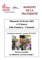 Flyer « Banquet de la fraternité » - PCF Clermont-Liancourt, 26 février 2023
