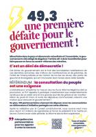 Flyer « 49.3, une première défaite pour le gouvernement » - PCF Oise, 17 mars 2023