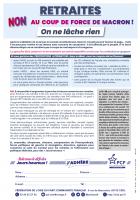 Tract « Retraites : non au coup de force de Macron ! On ne lâche rien » - PCF Oise, 6 juin 2023