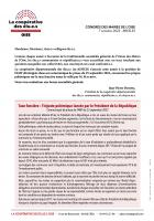 Tract distribué à l'occasion du congrès de l'Union des Maires de l'Oise - Coopérative des élu·e·s Oise, 7 octobre 2023