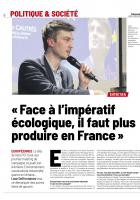 20240411-L'Huma-France-Léon Deffontaines : « Face à l'impératif écologique, il faut plus produire en France »