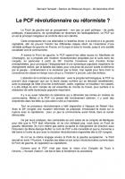 36e congrès du PCF - Contribution de Bernard Tamazirt-Le PCF révolutionnaire ou réformiste ? - 26 décembre 2012