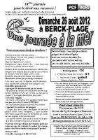 Tract pour la journée à la mer 2012-Version Beauvaisis - Berck-Plage, 26 août 2012