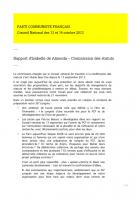 Point d'étape de la Commission des statuts - Rapport d'Isabelle De Almeida au CN des 13 et 14 octobre 2012