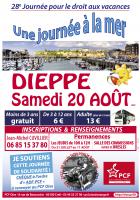 Affichette « 28e édition de la Journée à la mer pour le droit aux vacances »-Par secteur - PCF Oise, 20 août 2022