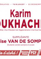Bulletin de vote « Karim Boukhachba et Louise Van de Sompele (suppléante) » - 3e circonscription de l'Oise, 11 juin 2017