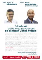 Tract « Avec Jean-Luc Mélenchon et avec Karim Boukhachba, par votre vote, vous avez le pouvoir de changer votre avenir » - 3e circonscription de l'Oise, 7 avril 2017