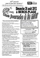 Tract pour la journée à la mer 2012-Version Méru - Berck-Plage, 26 août 2012