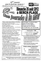 Tract pour la journée à la mer 2012-Version Mouy - Berck-Plage, 26 août 2012