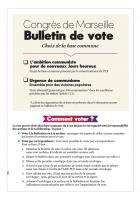 39e congrès du PCF - Bulletin de vote sur le choix de la base commune de discussion