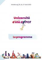Programme de l'Université d'été du PCF - Strasbourg, 23 au 25 août 2023