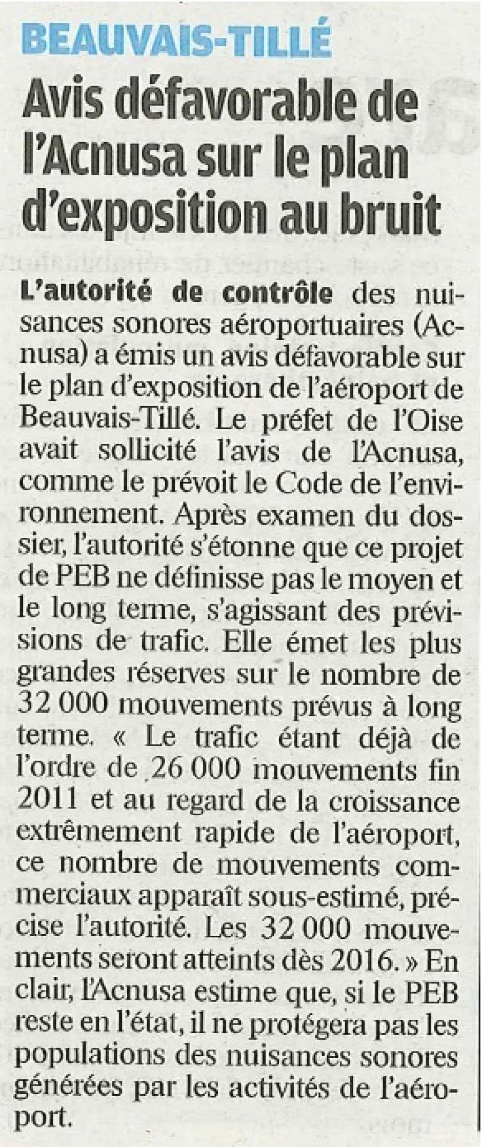 20120126-LeP-Beauvais-Aéroport-Avis défavorable pour l'exposition au bruit