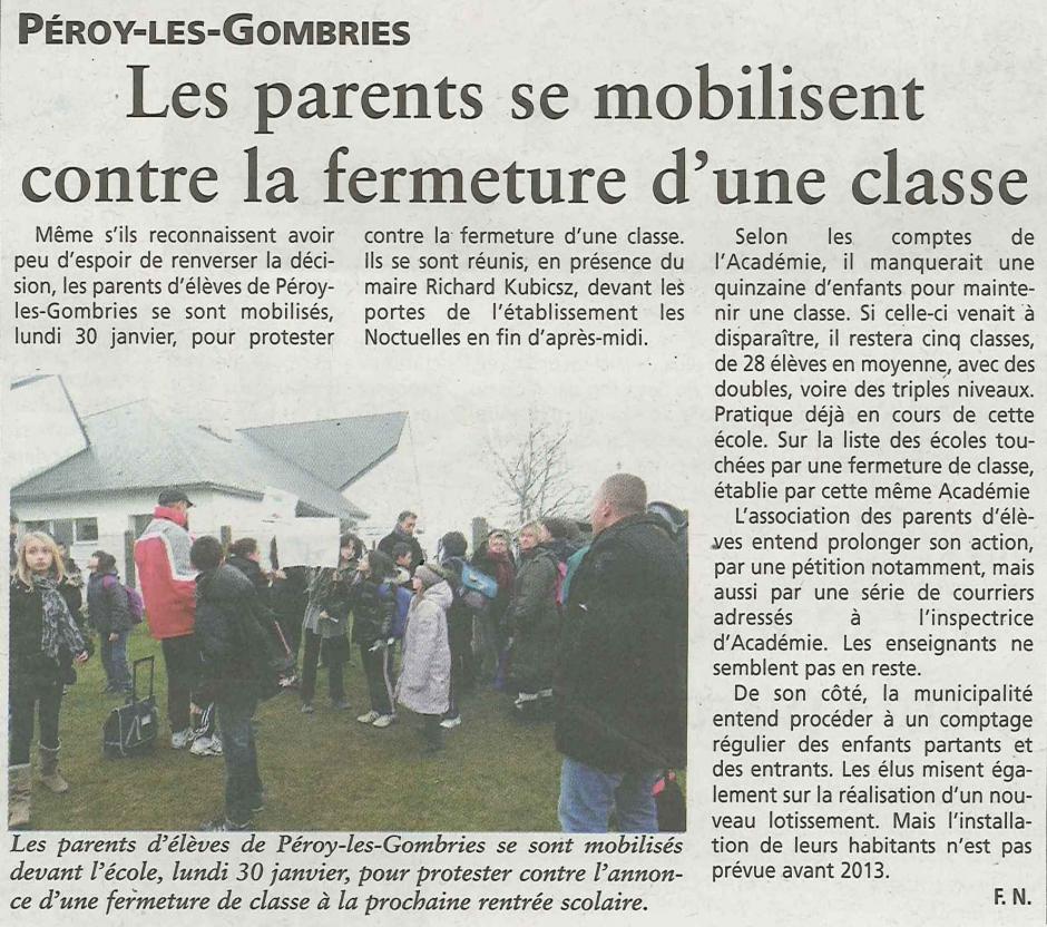 20120201-OH-Peroy-les-Gombries-Les parents se mobilisent contre la fermeture d'une classe