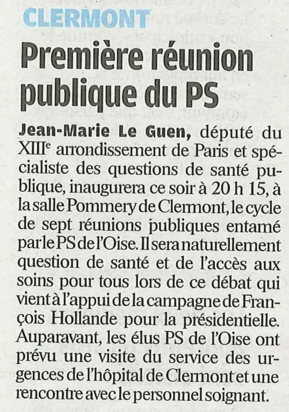 20120203-LeP-Clermont-Première réunion publique du PS sur les 7 prévues dans l'Oise, sur le thème de la santé publique