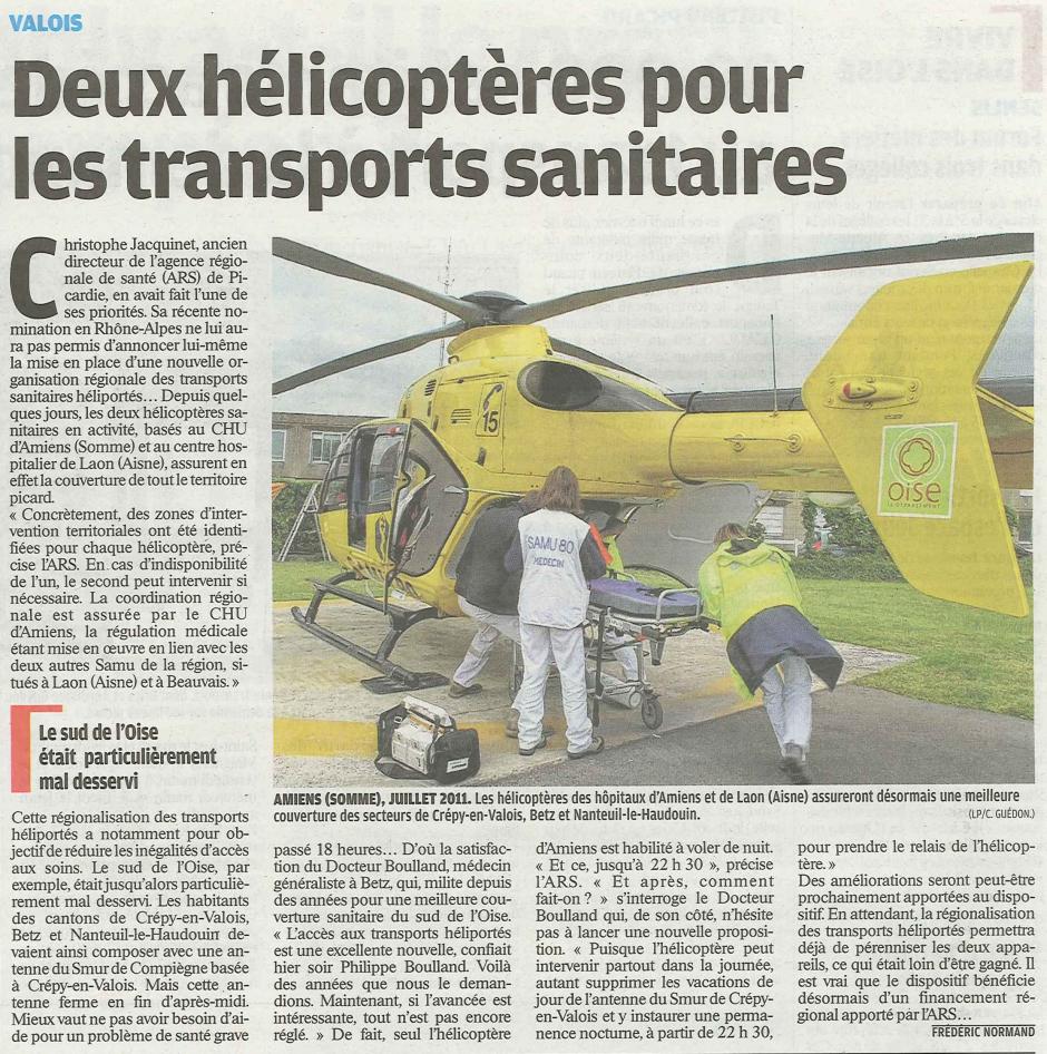 20120203-LeP-Valois-Deux hélicoptères pour les transports sanitaires