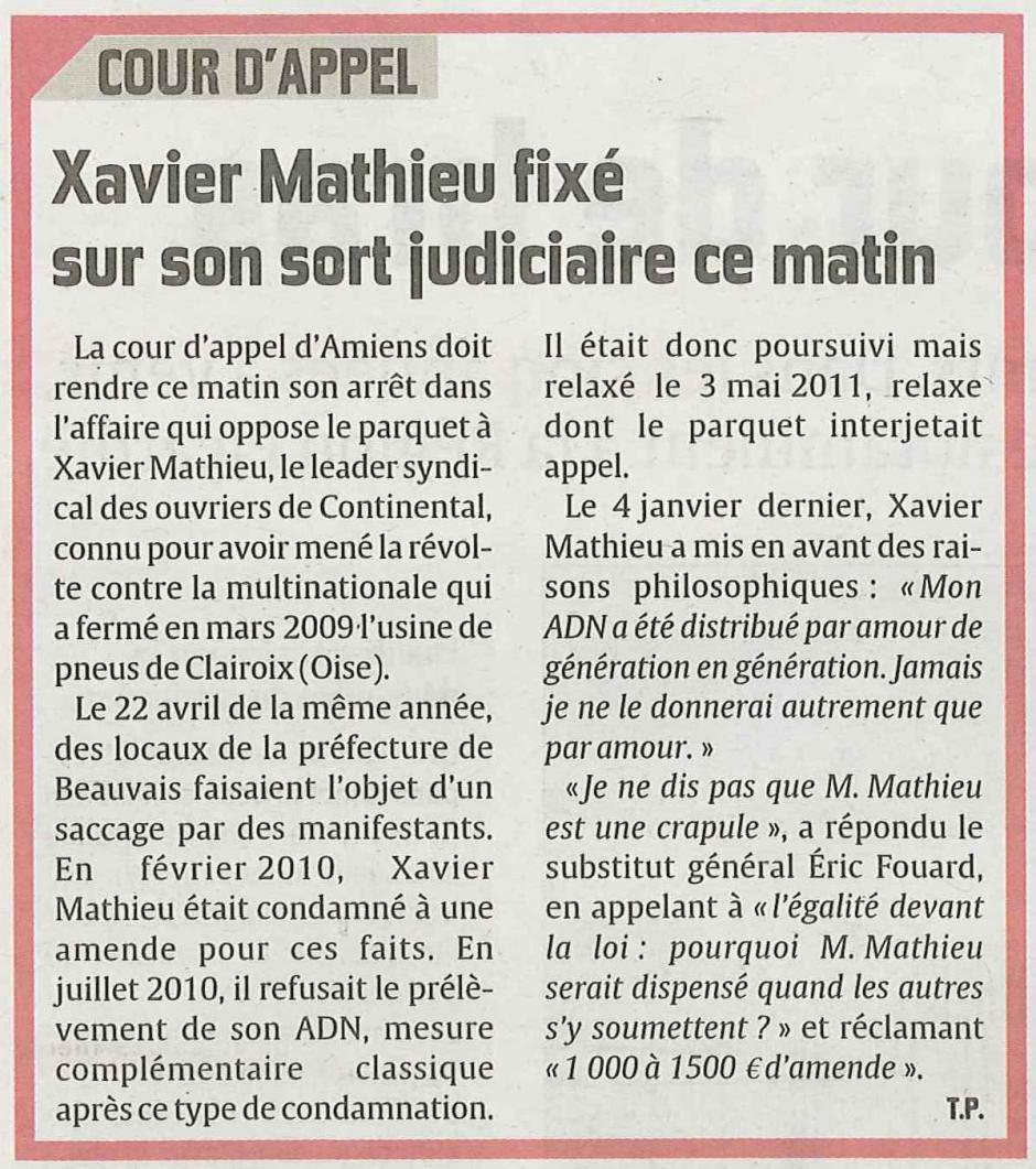 20120203-CP-Amiens-Xavier Mathieu fixé sur son sort judiciaire ce matin