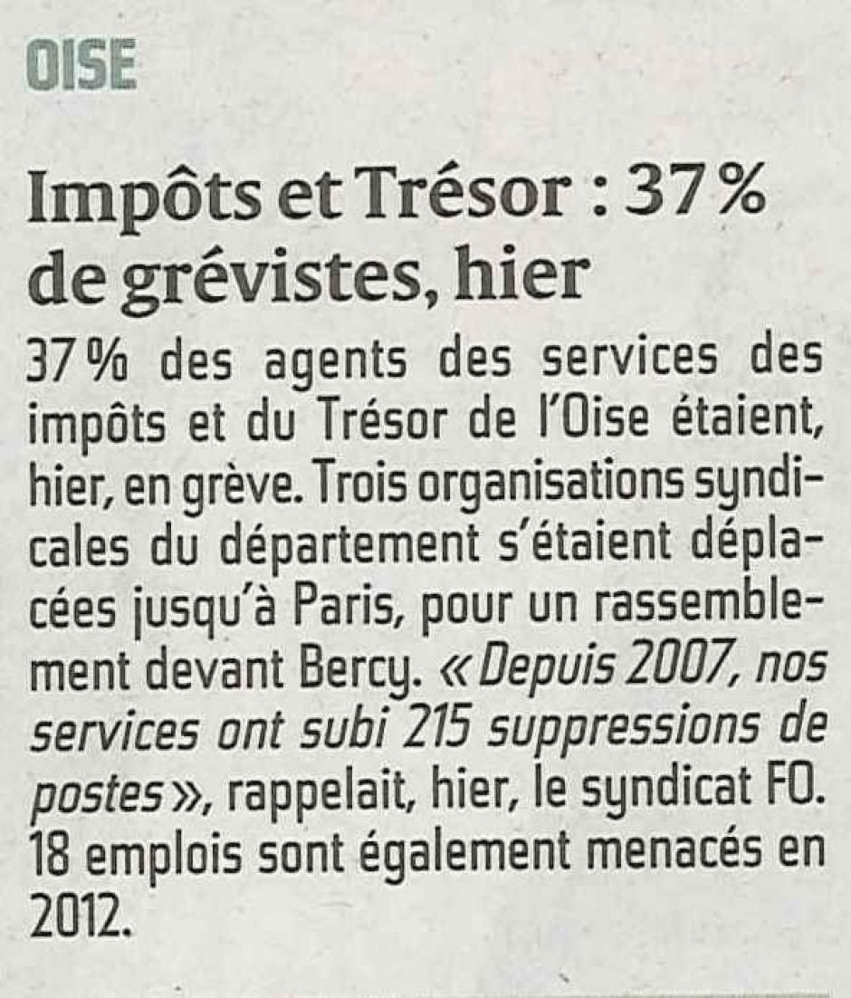20120203-CP-Oise-Impôts et Trésor, 37 % de grévistes le 2 février