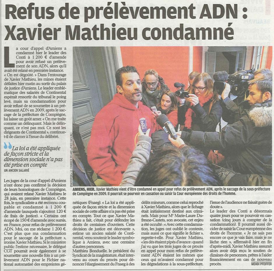 20120204-LeP-Amiens-Refus de prélèvement ADN, Xavier Mathieu condamné