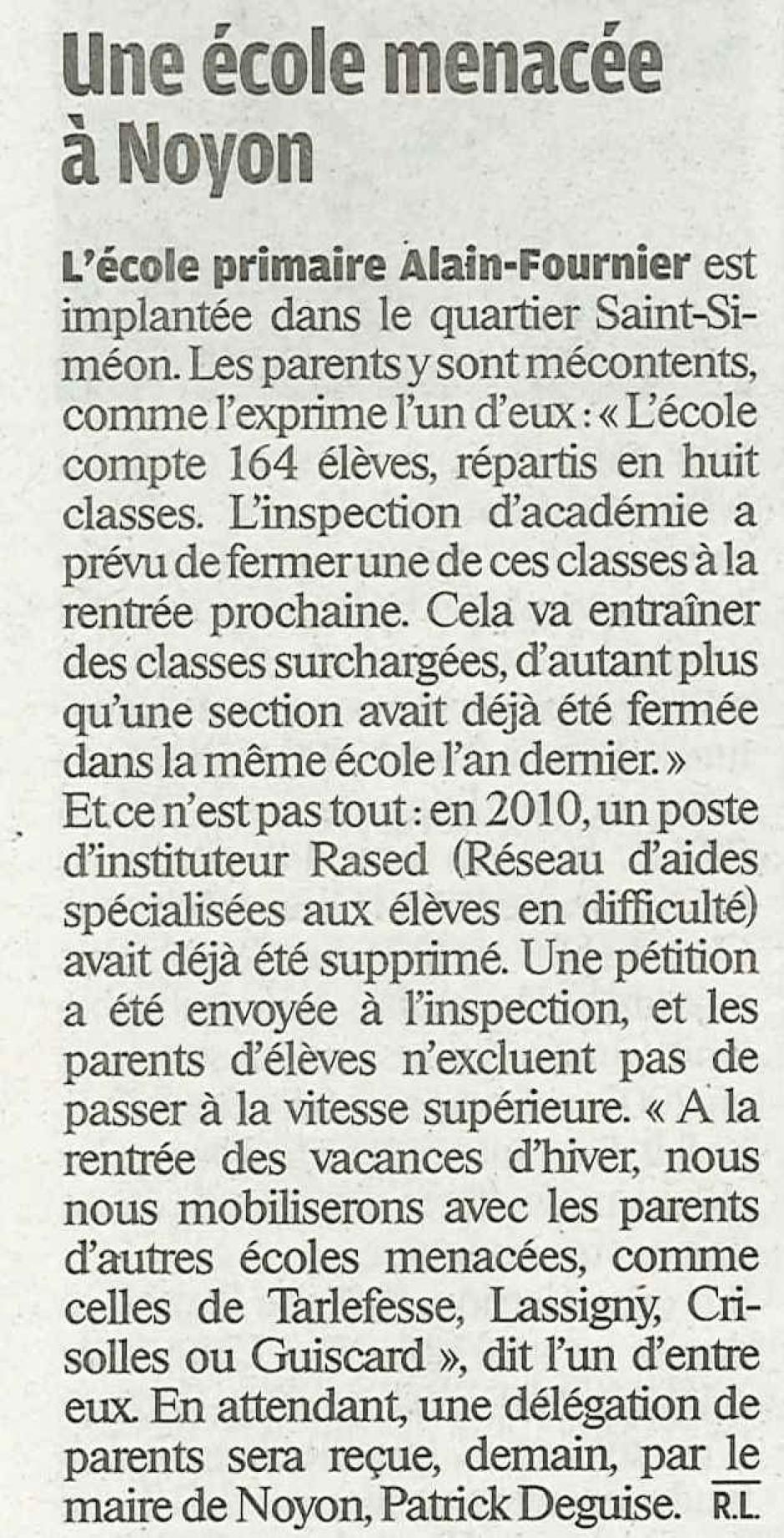 20120222-LeP-Noyon-L'école primaire Alain-Fournier menacée
