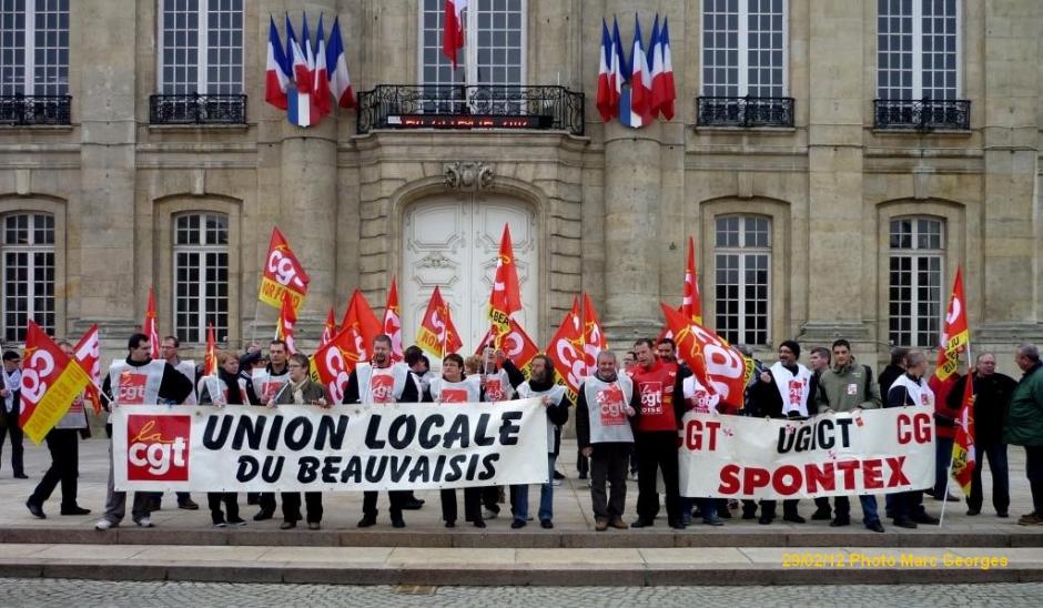 Manifestation dans le cadre de la journée d'action européenne syndicale - Beauvais, 29 février 2012