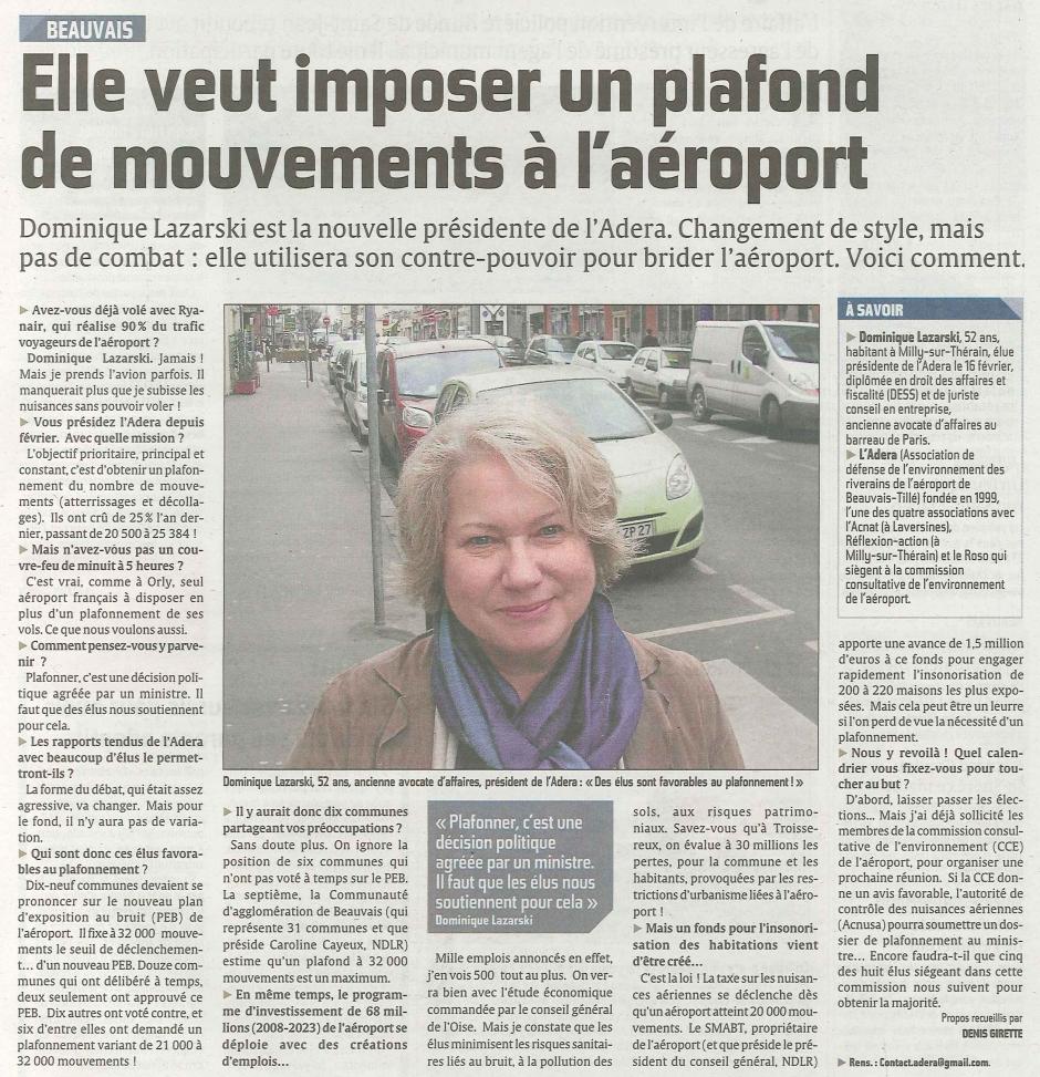 20120307-CP-Beauvais-Tillé-La nouvelle présidente de l'Adera veut imposer un plafond de mouvements à l'aéroport