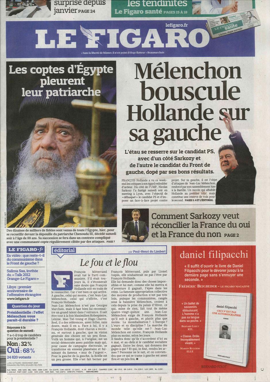 20120319-Le Figaro-Mélenchon bouscule Hollande sur sa gauche