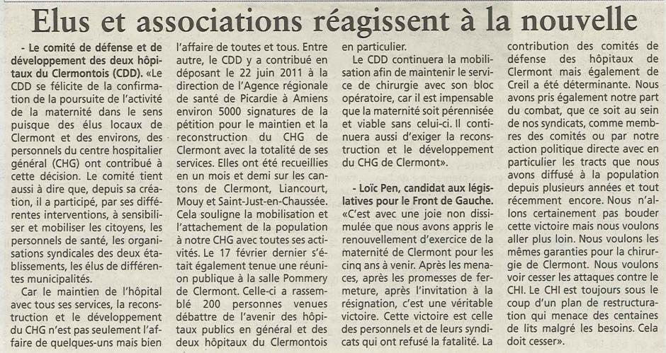 20120321-OH-Clermont-Réaction de Loïc Pen et du Comité de défense des deux hôpitaux du Clermontois
