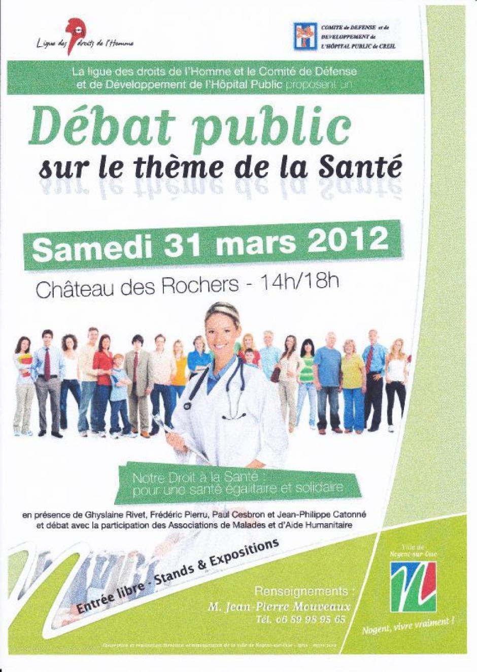 31 mars, Nogent-sur-Oise - Ligue des Droits de l'Homme « Notre santé en danger »