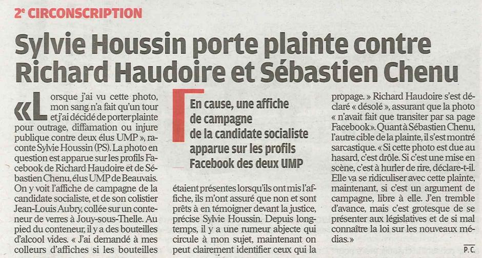 20120523-LeP-2e circo-Sylvie Houssin (PS) porte plainte contre Haudoire et Chenu