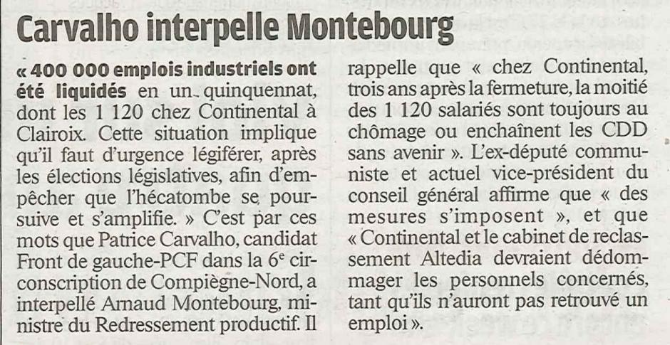 20120602-LeP-6e circo-Patrice Carvalho interpelle Arnaud Montebourg sur les emplois industriels