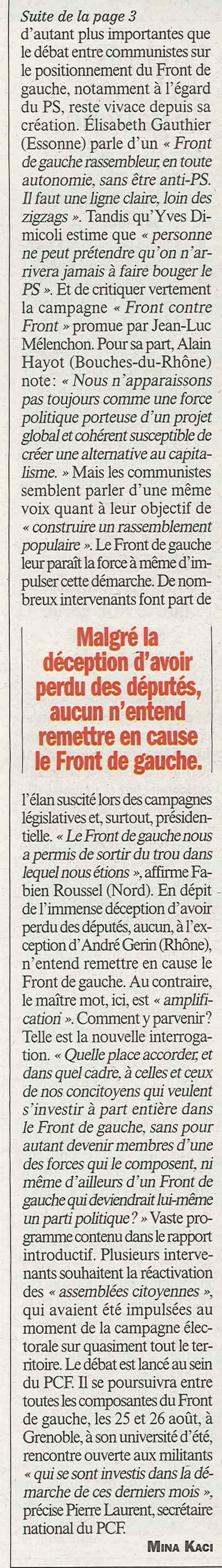 20120621-L'Huma-France-Le choix du Front de gauche pour le PCF