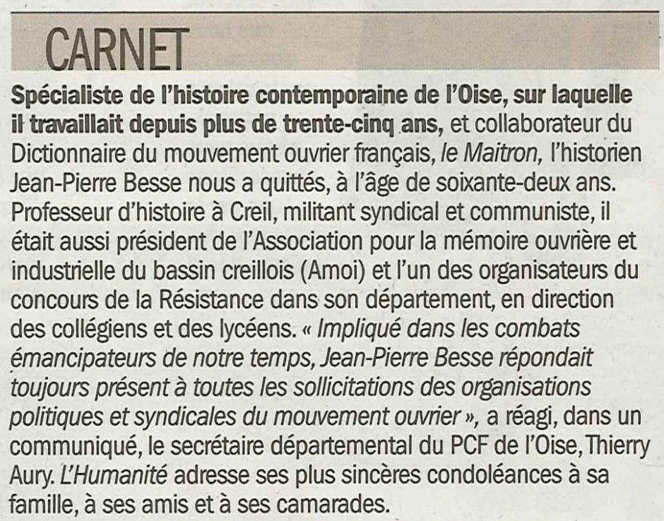 20120713-L'Huma-Oise-Carnet-Jean-Pierre Besse