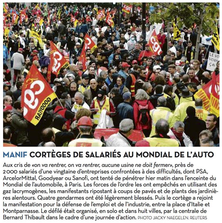 20121010-Libération-Cortèges de salariés au Mondial de l'auto