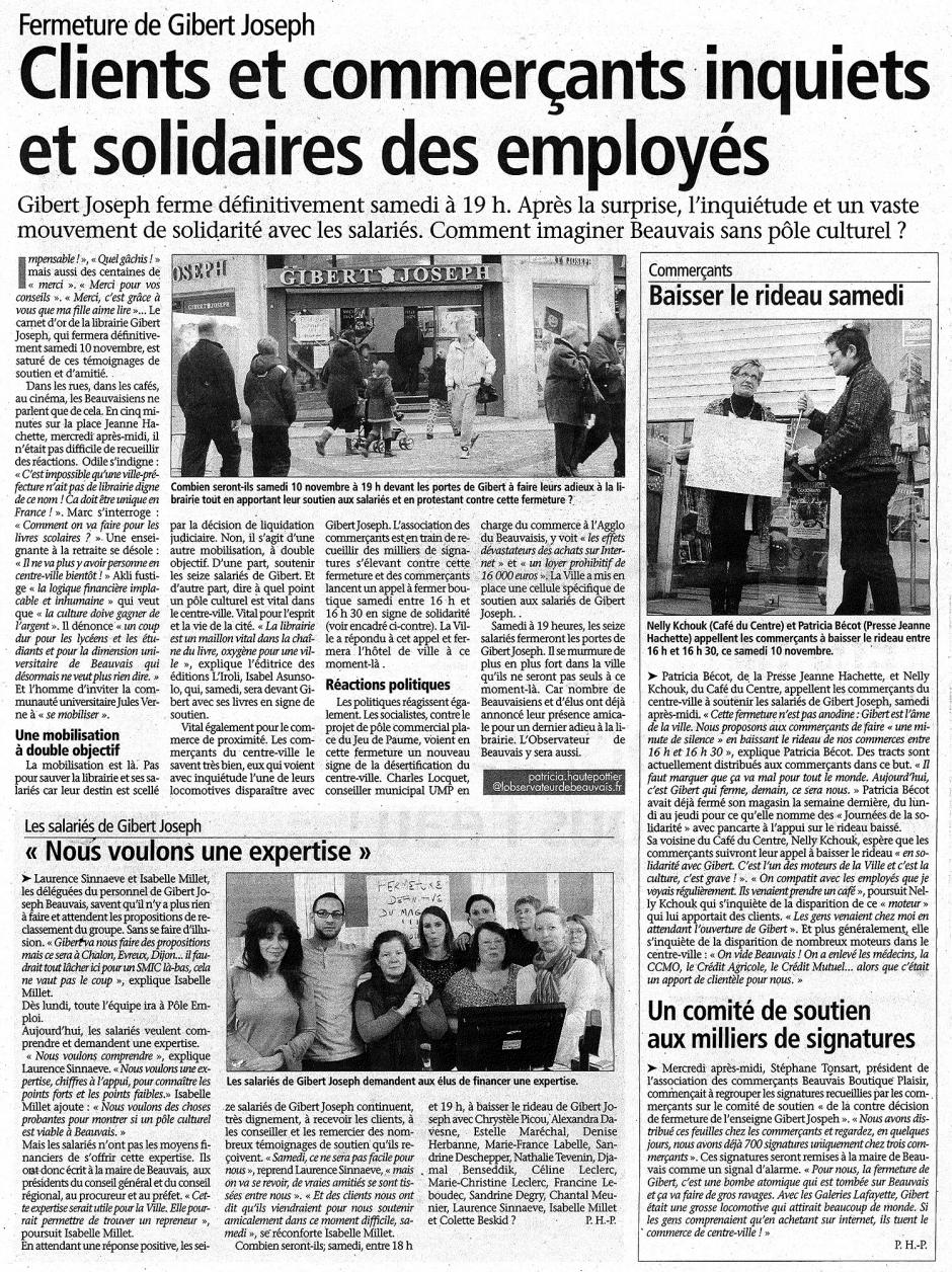 20121109-ObsBv-Beauvais-Gibert Joseph : clients et commerçants inquiets et solidaires des employés