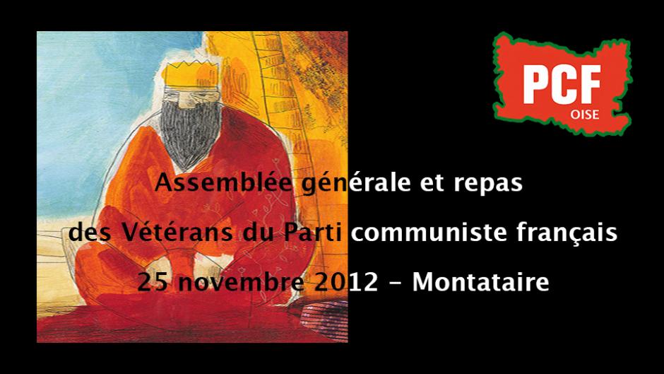 Le repas des Vétérans de l'Oise-Intronisation du nouveau président - Montataire, 25 novembre 2012