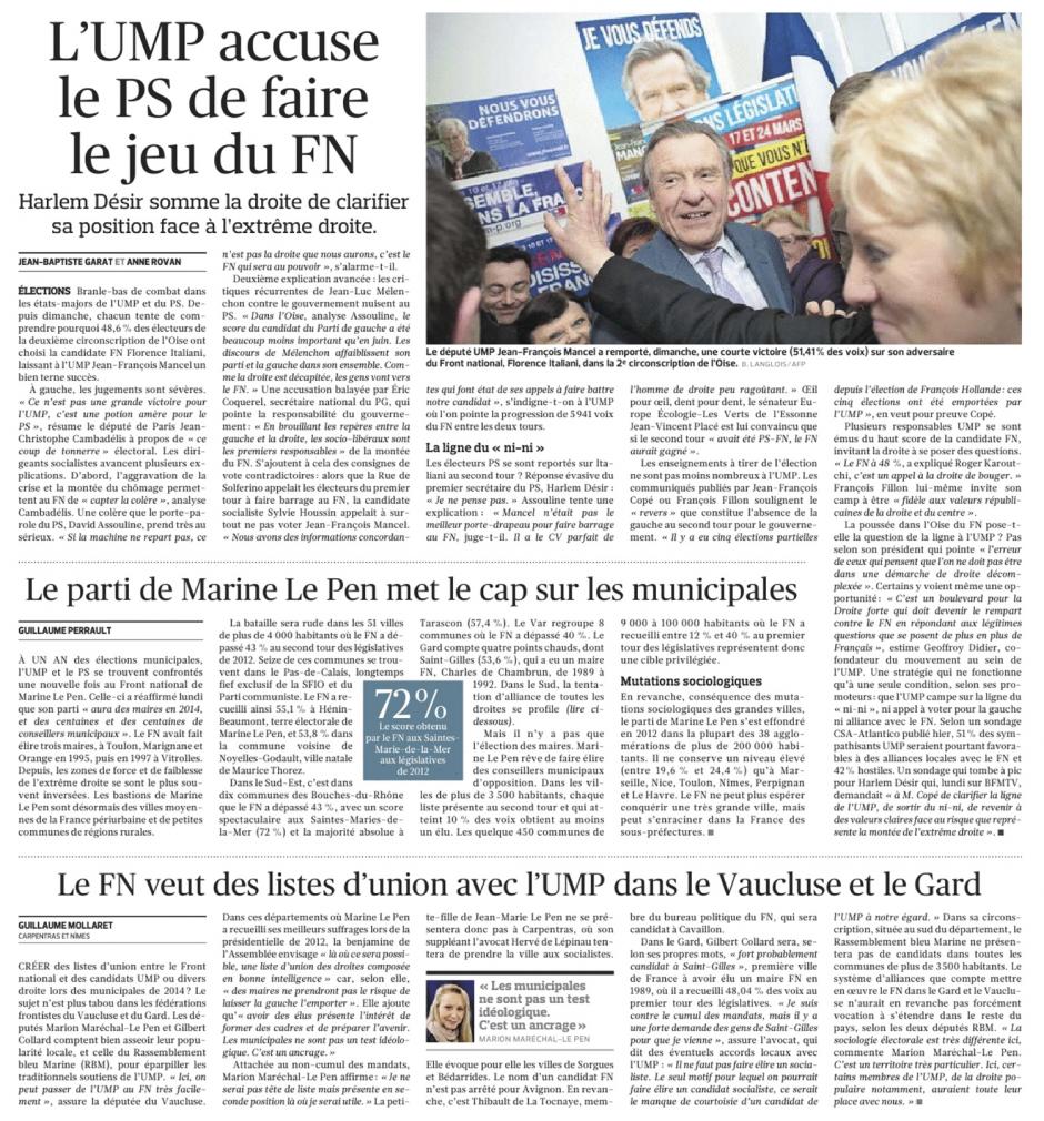 20130326-Le Figaro-L'UMP accuse le PS de faire le jeu du FN