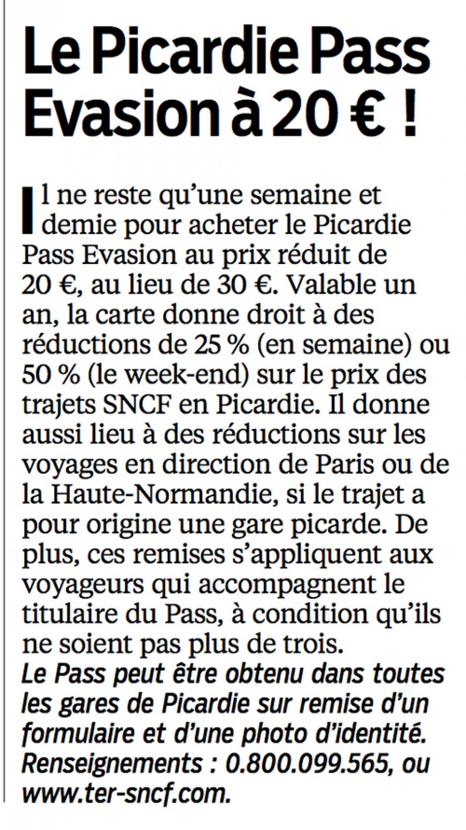 20130822-LeP-Picardie-SNCF : le Picardie Pass Evasion à 20 €