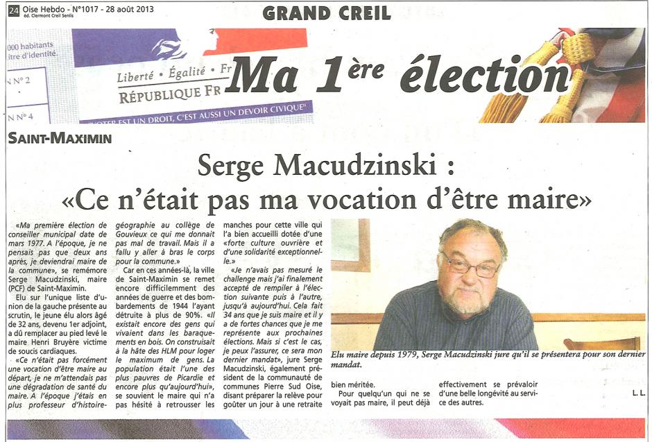 20130828-OH-Saint-Maximin-Ma première élection-Serge Macudzinski « Ce n'était pas ma vocation d'être maire »
