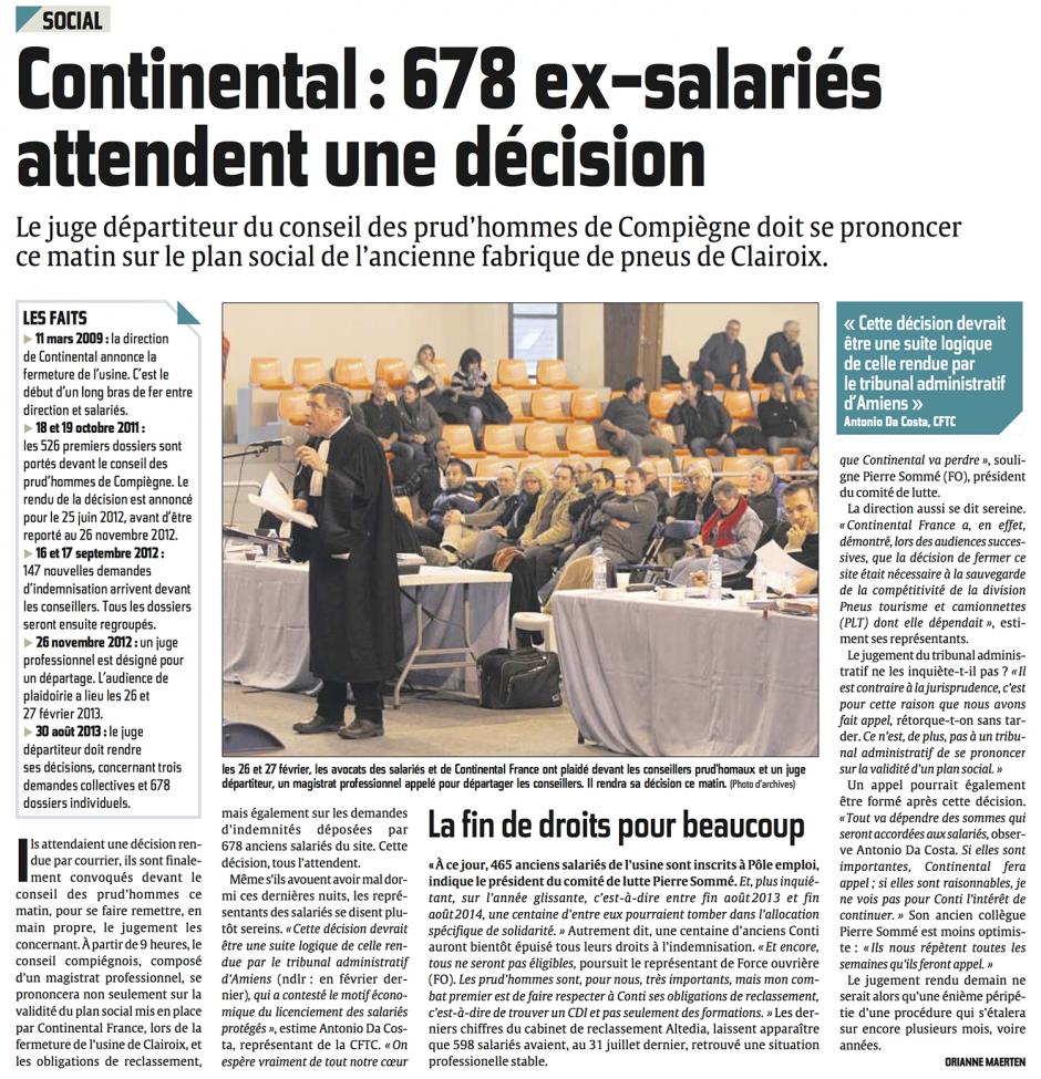 20130830-CP-Clairoix-Continental : 678 ex-salariés attendent une décision