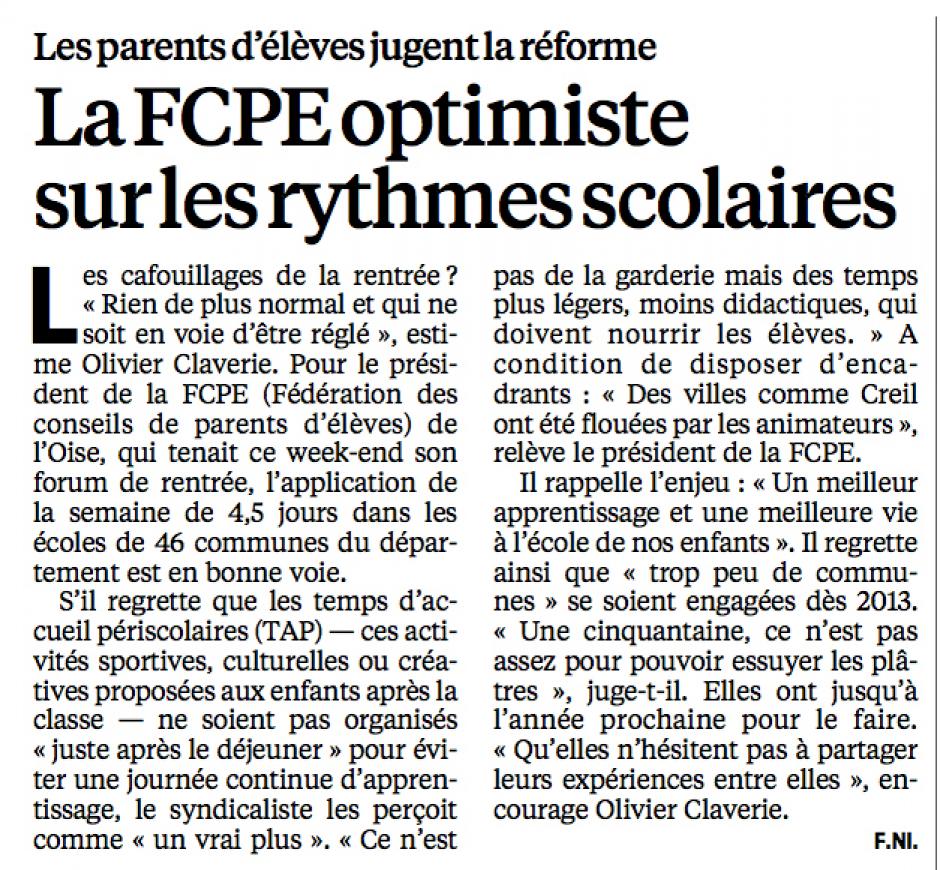 20131001-LeP-Oise-La FCPE optimiste sur les rythmes scolaires