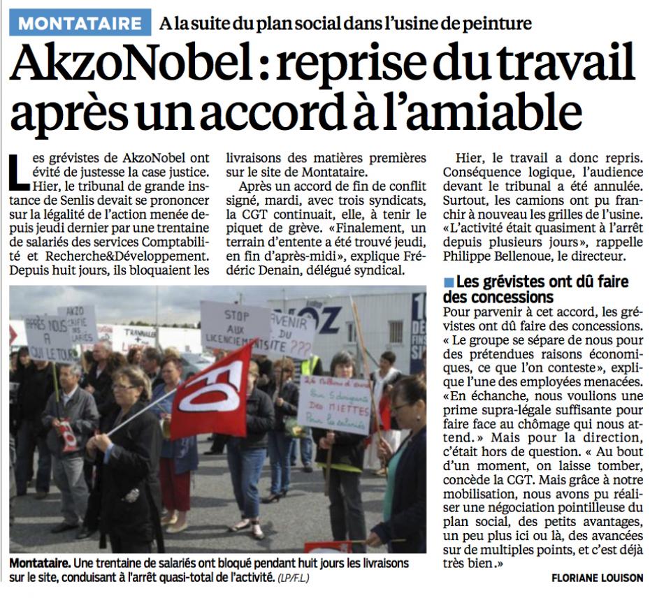 20131005-LeP-Montataire-Akzo Nobel : reprise du travail après un accord à l'amiable