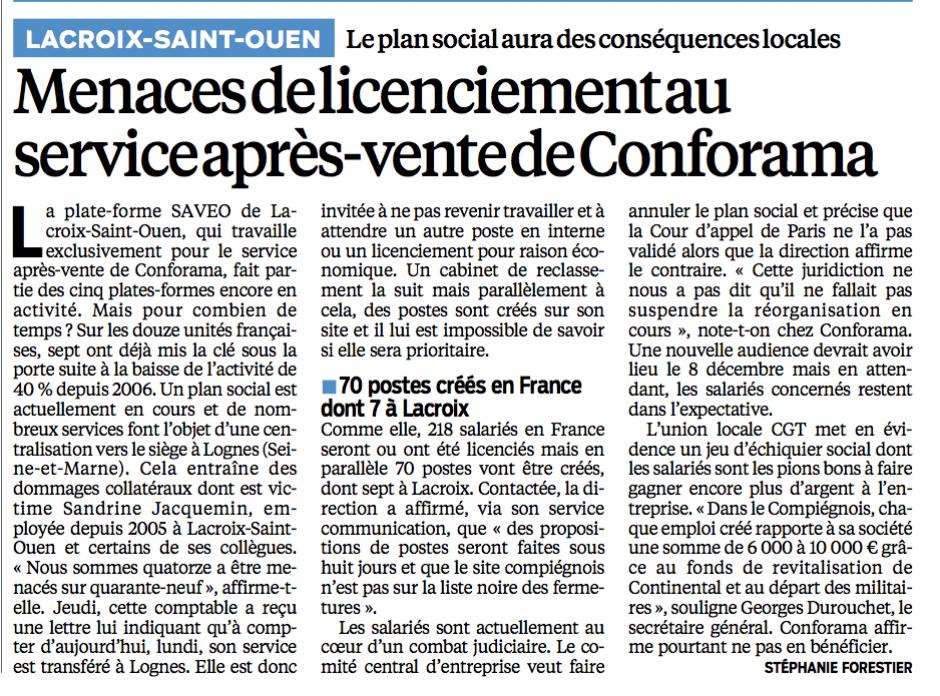 20131021-LeP-Lacroix-Saint-Ouen-Menaces de licenciement au service après-vente de Conforama