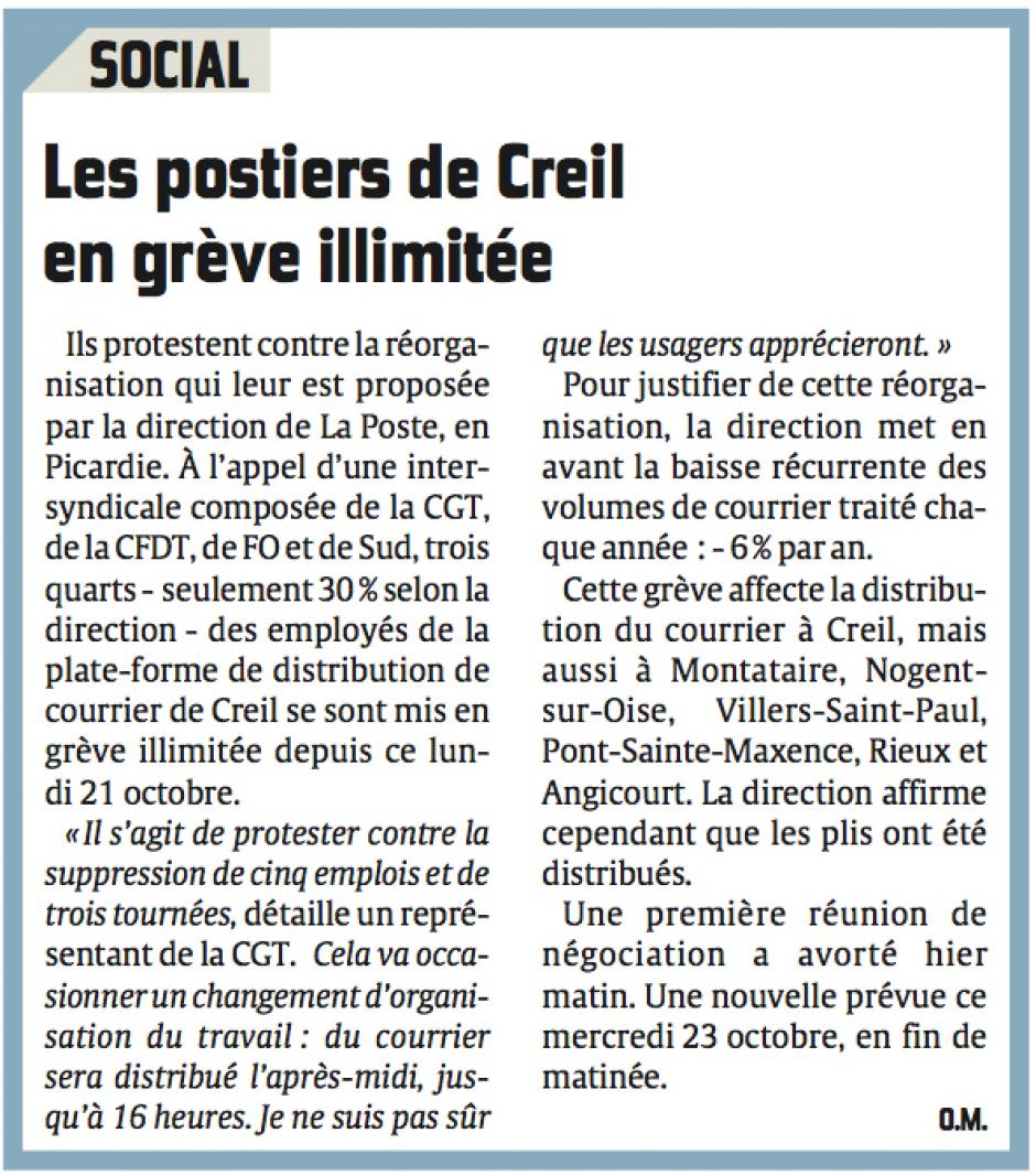 20131023-CP-Creil-Les postiers en grève illimitée