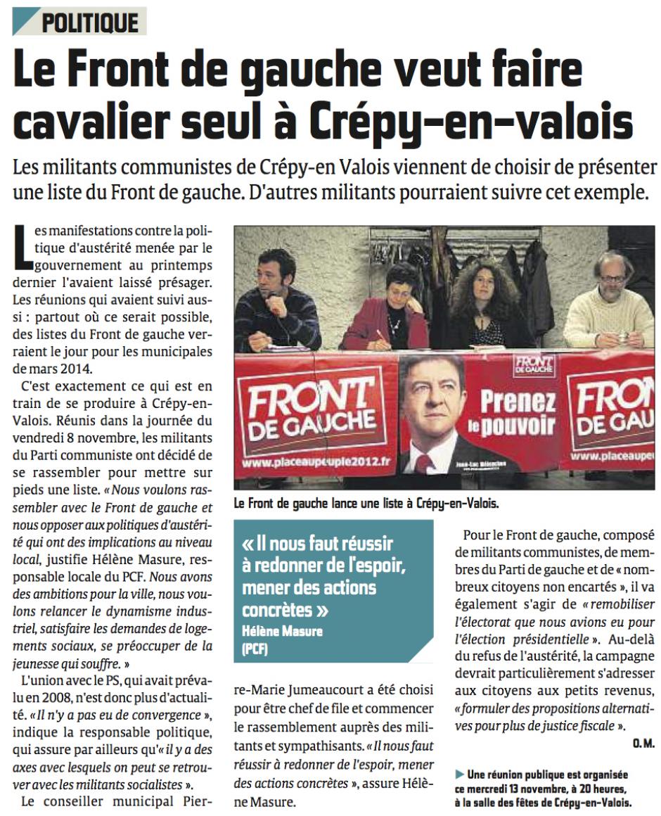20131112-CP-Crépy-en-Valois-M2014-Le Front de gauche veut faire cavalier seul