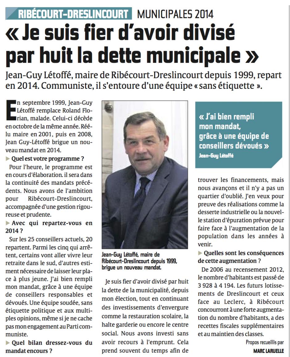 20131115-CP-Ribécourt-Dreslincourt-Jean-Guy Létoffé « Je suis fier d'avoir divisé par huit la dette municipale »