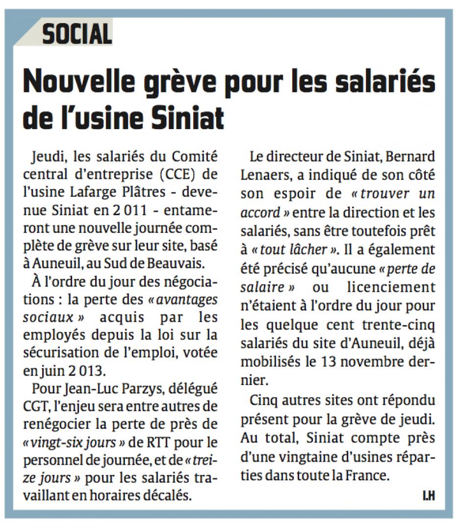 20131119-CP-Auneuil-Nouvelle grève pour les salariés de l'usine Siniat